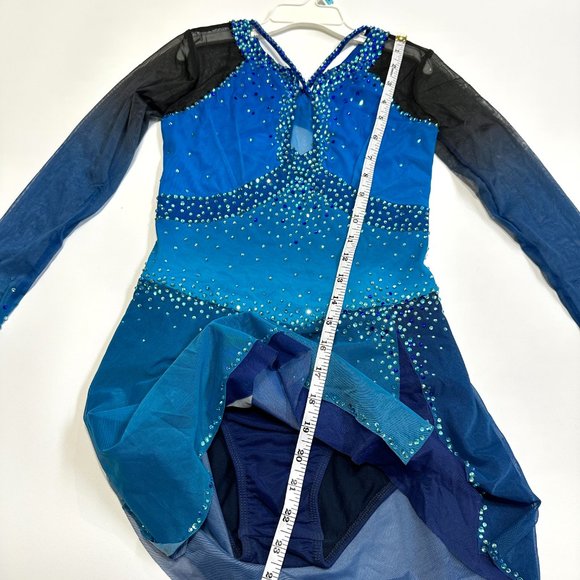 New Figure Skating Dress Size 12 (7~10T) with Hair Scrunchies 125~135cm - Picture 8 of 9